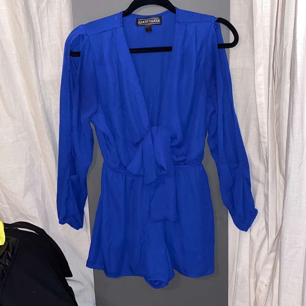 Royal Blue Romper with bow tie
